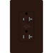 Lutron Claro 15A Receptacle Half Dimmable Tamper-Resistant Brown (CAR-15-HDTR-BR)