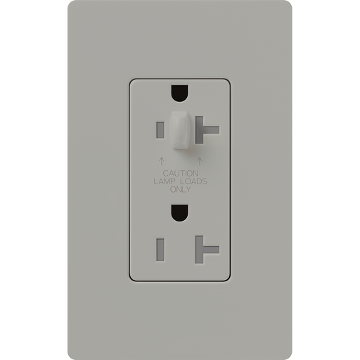 Lutron Claro 15A Receptacle Half Dimmable Tamper-Resistant Gray (CAR-15-HDTR-GR)