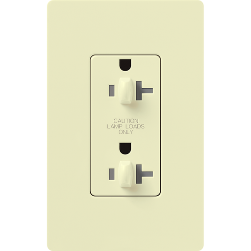 Lutron Claro 20A Receptacle Dual Dimming Tamper-Resistant Almond (CAR-20-DDTR-AL)