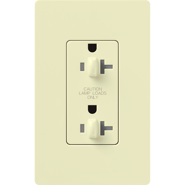 Lutron Claro 20A Receptacle Dual Dimming Tamper-Resistant Almond (CAR-20-DDTR-AL)