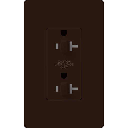 Lutron Claro 20A Receptacle Dual Dimming Tamper-Resistant Brown (CAR-20-DDTR-BR)