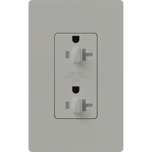 Lutron Claro 20A Receptacle Dual Dimming Tamper-Resistant Gray (CAR-20-DDTR-GR)