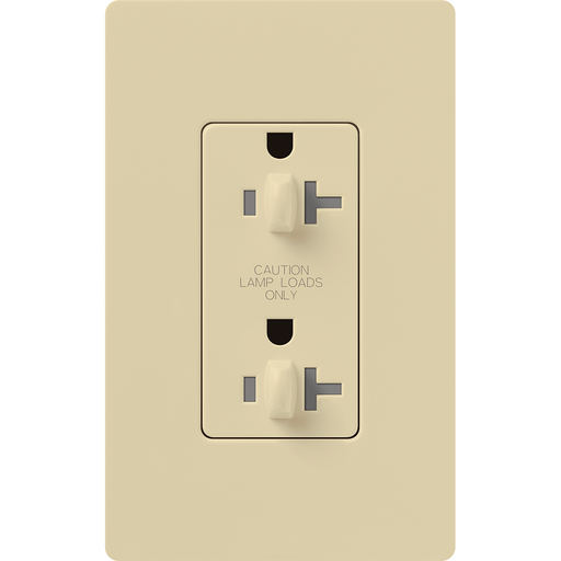 Lutron Claro 20A Receptacle Dual Dimming Tamper-Resistant Ivory (CAR-20-DDTR-IV)