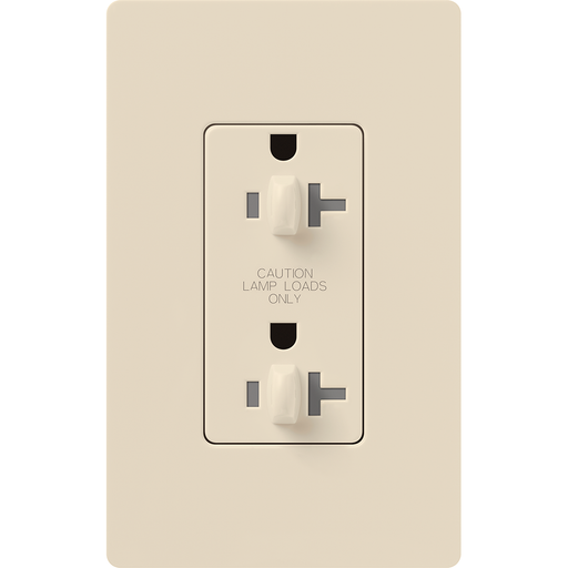 Lutron Claro 20A Receptacle Dual Dimming Tamper-Resistant Light Almond (CAR-20-DDTR-LA)