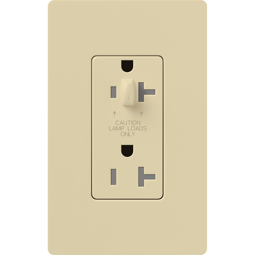 Lutron Claro 20A Receptacle Half Dimmable Tamper-Resistant Ivory (CAR-20-HDTR-IV)
