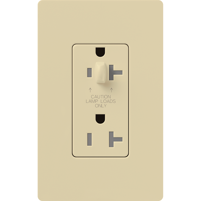 Lutron Claro 20A Receptacle Half Dimmable Tamper-Resistant Ivory (CAR-20-HDTR-IV)