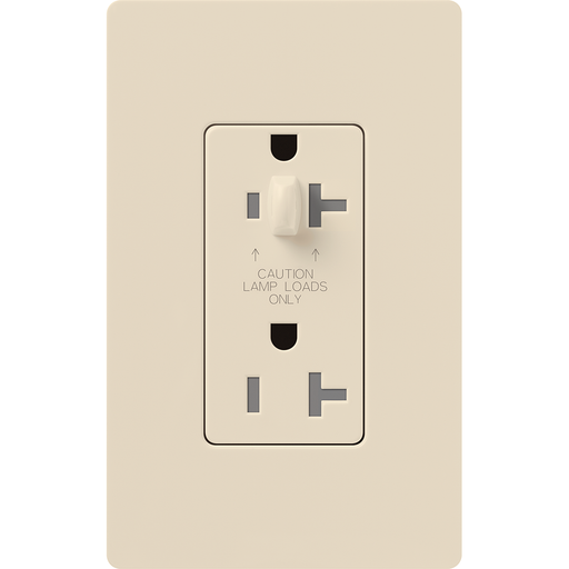 Lutron Claro 20A Receptacle Half Dimmable Tamper-Resistant Light Almond (CAR-20-HDTR-LA)