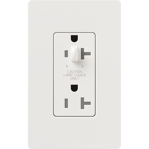 Lutron Claro 20A Receptacle Half Dimmable Tamper-Resistant White (CAR-20-HDTR-WH)