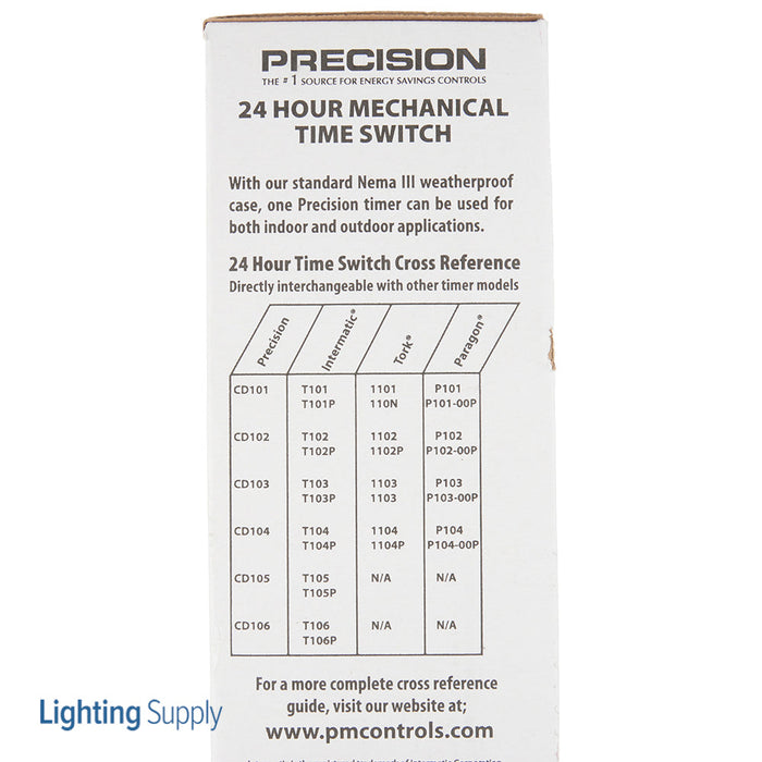 Precision Swimming Pool Time Switch 24 Hour Dial Heater Delay Circuit Non-Metallic Enclosure (CD101P-201)