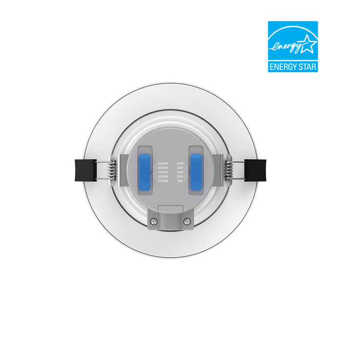 EIKO CD4-PS16-8FCCT-UDIM-WH LED Commercial Downlight 4 Inch Wattage/CCT Selectable 16W/14W/12W/10W/8W 2700K/3000K/3500K/4000K/5000K 80 CRI 120-277V 1-10V Dimming White (15156)