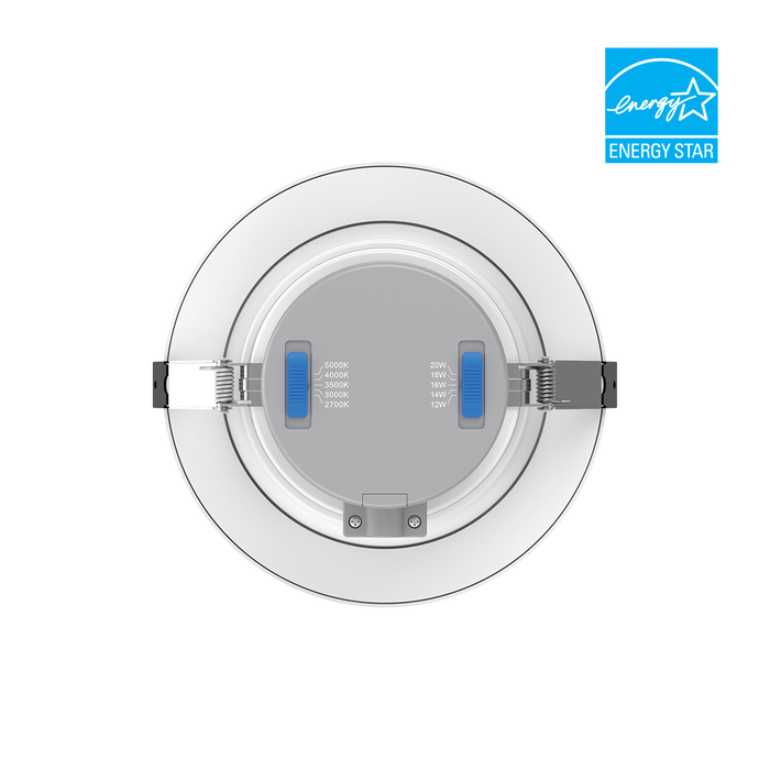 EIKO CD6-PS40-8FCCT-UDIM-WH LED Commercial Downlight 6 Inch Wattage/CCT Selectable 40W/35W/30W/25W/20W 2700K/3000K/3500K/4000K/5000K 80 CRI 120-277V 1-10V Dimming White (15163)