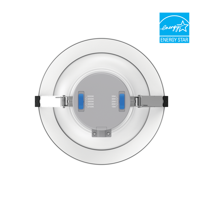 EIKO CD8-PS35-8FCCT-HDD-WH LED Commercial Downlight 8 Inch Wattage/CCT Selectable 35W/30W/25W/20W/15W 2700K/3000K/3500K/4000K/5000K 80 CRI 120-347V Triac/1-10V Dimming White (15169)