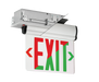 COMPASS CELUNE Edge-Lit Exit Universal Mount Universal Face Red/Green Switchable Satin Aluminum Emergency Operation (93316332)