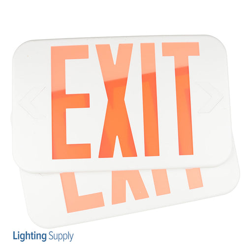 Best Lighting Products Low Profile LED Exit And Emergency Thermoplastic Combination Red Letters White Housing No Remote Capacity Dual 120/277V (CEU3RW-V2)