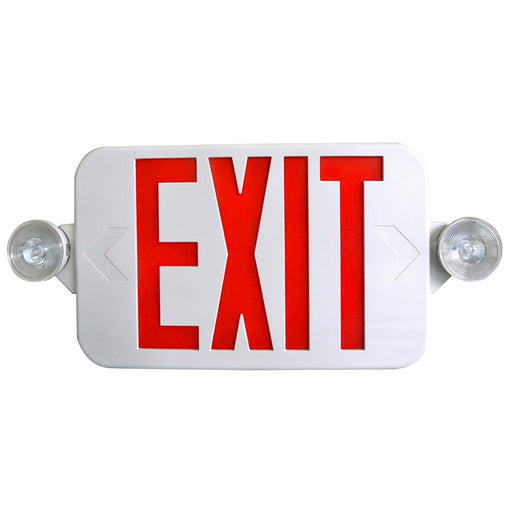 Standard-BL Low Profile All LED Exit And Emergency Thermoplastic Combination Red Letters White Housing No Remote Capacity No Self-Diagnostics High Lumens 120/230V (CEU3RW-HL-SPV)