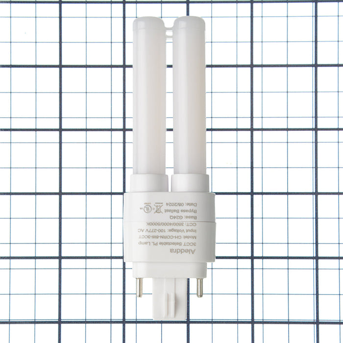 Aleddra 8W LED PL Lamp CCT Selectable 3500K/4000K/5000K 110-277V 360 Degree Beam Angle Dimmable G24Q Base (CH-CORN-8W-3CCT (G24Q))