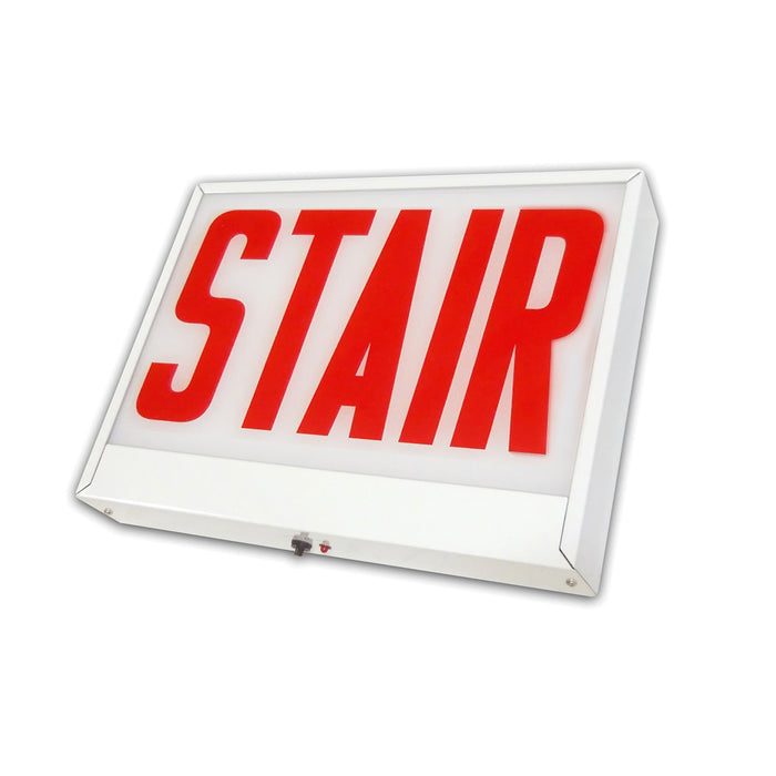 Best Lighting Products Chicago Approved Steel Exit/Stair Sign Single Face Red Letters Black Housing Battery Backup Stairwell Double Arrow (CAXTEU1RBEM-SW-DA)