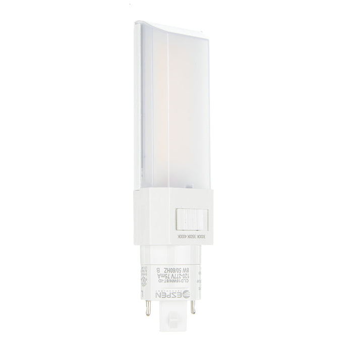 Espen 931-372 Flex Type B LED Lamp Ballast Bypass Input 120-277Vac 3000K/3500K/4000K 8W 1000Lm G24D Or G24Q Base Horizonal Plastic (CLD18WH/8T-ID)