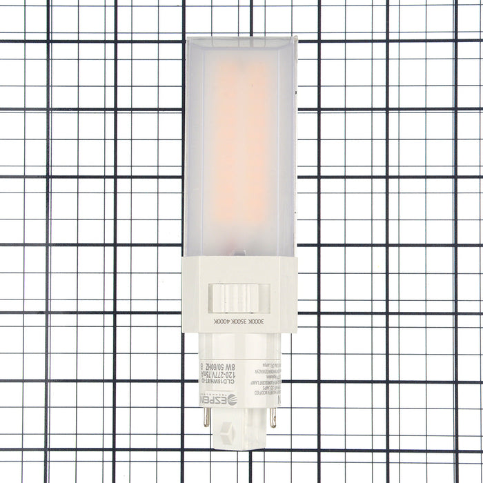Espen 931-372 Flex Type B LED Lamp Ballast Bypass Input 120-277Vac 3000K/3500K/4000K 8W 1000Lm G24D Or G24Q Base Horizonal Plastic (CLD18WH/8T-ID)
