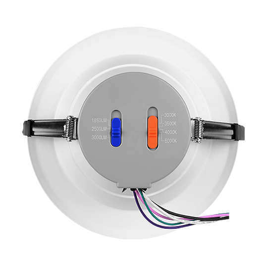 NICOR 8 Inch Commercial Recessed LED Downlight Wattage/CCT Selectable 25W/29W/35W 3000K/3500K/4000K/5000K 90 CRI 120-277V White (CLR83SUS9WH)