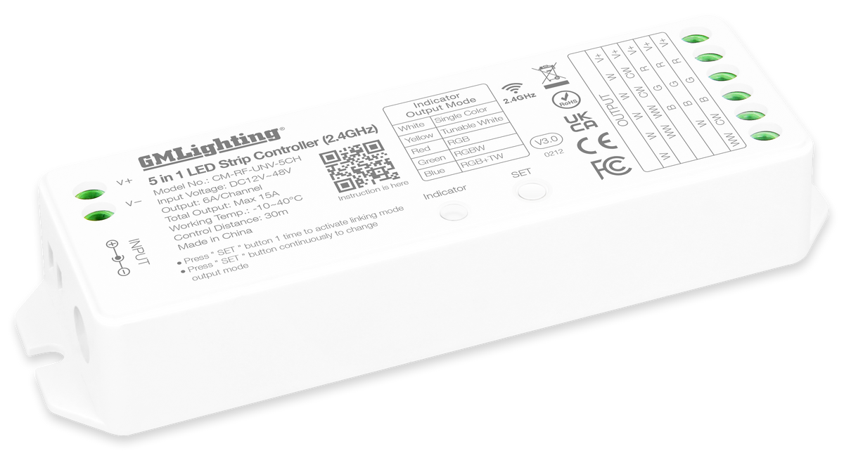 GM Lighting CM-RF-UNV-5CH Control Module RF Universal 1-5 Channel ...
