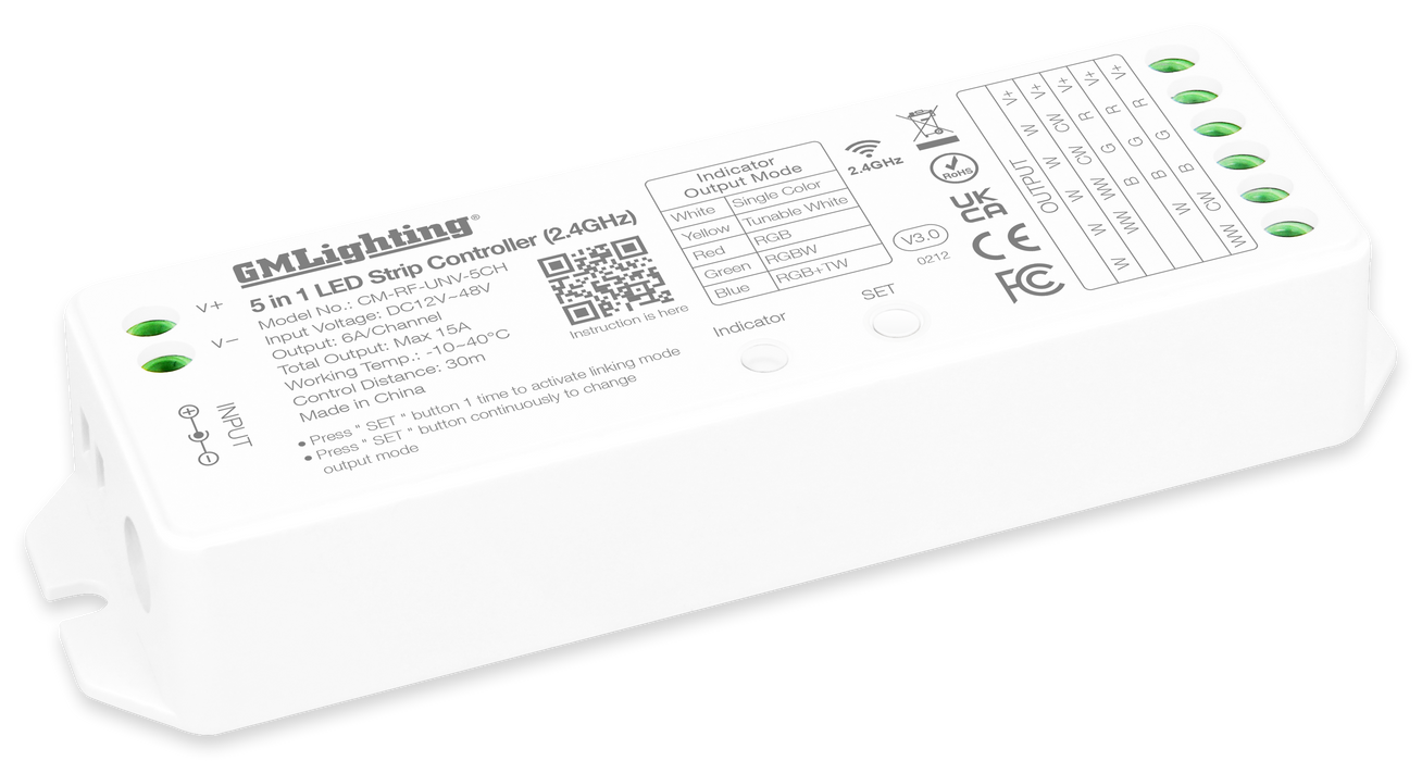 GM Lighting Control Module RF Universal 1-5 Channel 12-48V (CM-RF-UNV-5CH)