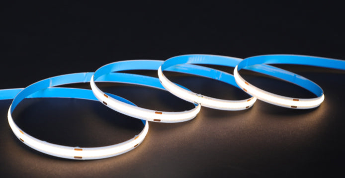 Lotus LED Lights Cob LED Strip 24VDC 5000K 3W Per Foot 330Lm Per Foot 16.4 Foot IP20 90 CRI (LBL-COB-384-24V-8MM-50K)