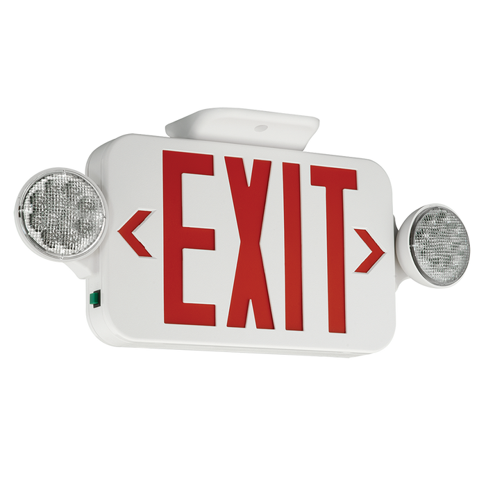 COMPASS CCRG High Impact UL Flame Rated Thermoplastic Exit/Emergency Light Single/Double Universal Face Selectable Red Or Green Letters White (93104746)