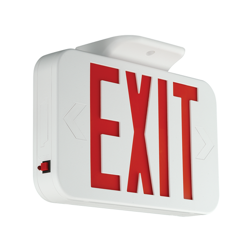 COMPASS CERSD High Impact UL Flame Rated Thermoplastic Exit Single/Double Universal Face Red Letters White Self-Test/Self-Diagnostics (93091663)
