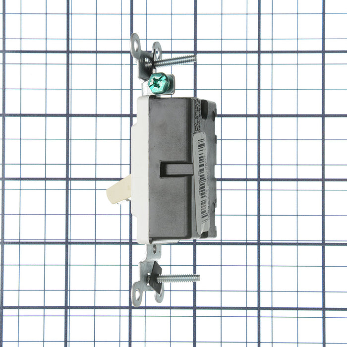 Leviton 20 Amp 120/277V Toggle Single-Pole AC Quiet Switch Commercial Spec Grade Grounding Back And Side Wired Ivory (CSB1-20I)