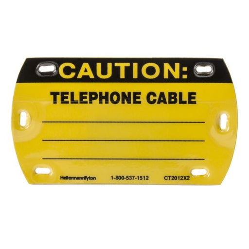 HellermannTyton Self-Laminating Tag Caution Write-On Telephone Cable 3.5 Inch X 2.0 Inch Yellow 25 Per Package (CT2012X2)