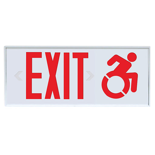 Exitronix Connecticut Approved Exit With Modified ADA Symbol Red LEDs Single-Face AC Only White Finish (CT402E-LB-WH)