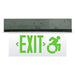 Exitronix Connecticut Approved Exit Modified ADA Symbol Single Face Ceiling/Recessed Mount AC Only Green Letters Clear Panel Brushed Aluminum Finish (CT902E-CR-LB-GC-BA)