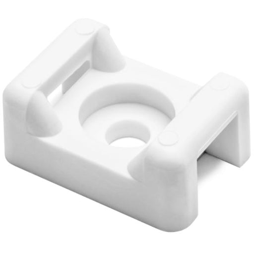 HellermannTyton Cable Tie Anchor Mount .86 Inch X .61 Inch .18 Inch Hole Diameter .31 Inch Maximum Tie Width PA66 White 100 Per Package (CTM210C2)