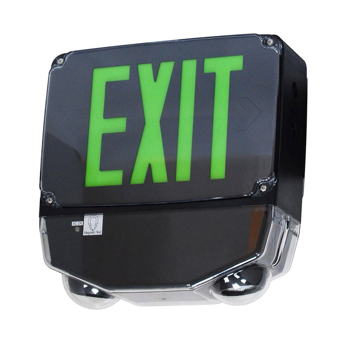 Best Lighting Products Wet Location LED Combination Single Face Green Letters Gray Housing With White Faceplate (CWLEZXTEU1GG-RC-CW-SDT)