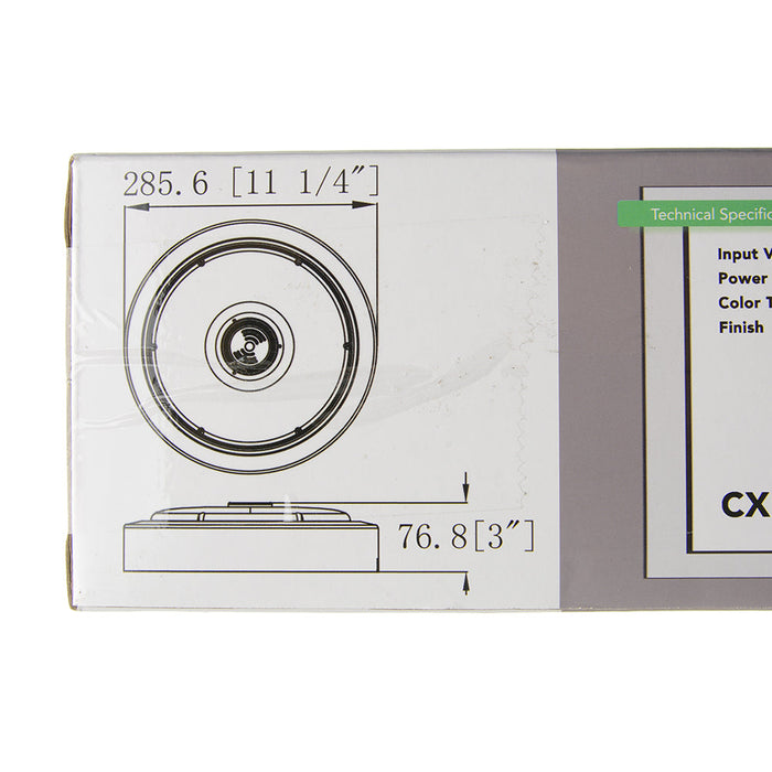 Westgate Manufacturing Builder Series Indoor Round Canopy Light Wattage/CCT Selectable 30W/40W/50W 3000K/4000K/5000K Sensor Ready Emergency Backup White (CXER-30-50W-MCTP-SR-EM-WH)