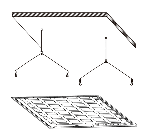 ETI MSFP-SUSP-KIT-2C 2-Cable Suspension Mount Kit For MSFP Panels [64224401 - 64222501 - 64214201] (70346101)