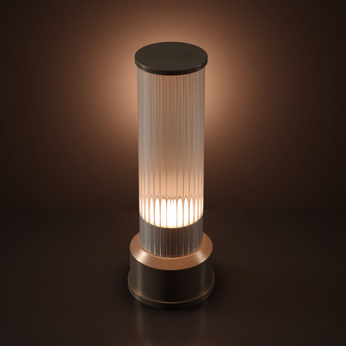 Bulbrite CANDLESTICK/TL/BB Cordless Indoor Table Lamp Candlestick 4W 3.7V 300Lm 2700K 90 CRI Brushed Brass (K70401)