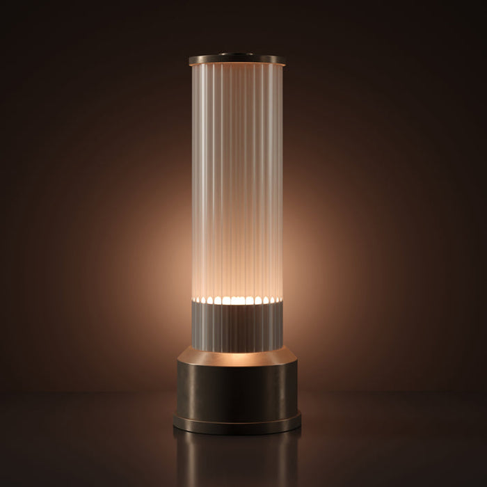 Bulbrite CANDLESTICK/TL/BB Cordless Indoor Table Lamp Candlestick 4W 3.7V 300Lm 2700K 90 CRI Brushed Brass (K70401)