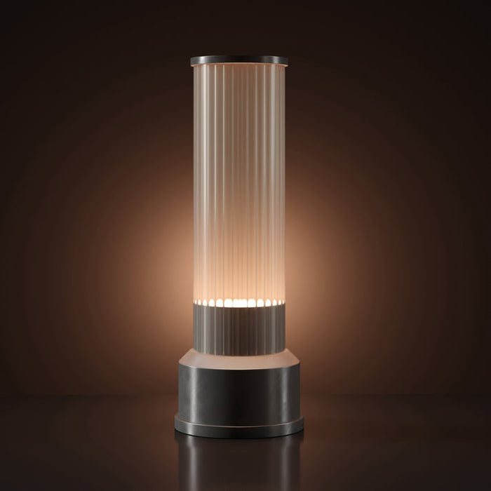 Bulbrite CANDLESTICK/TL/BP Cordless Indoor Table Lamp Candlestick 4W 3.7V 300Lm 2700K 90 CRI Brushed Pewter (K70400)