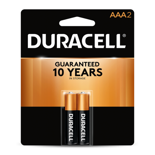 Duracell 4133315261 Duracell Alkaline AAA 1.5V 2-Pack Blister (MN2400B2)