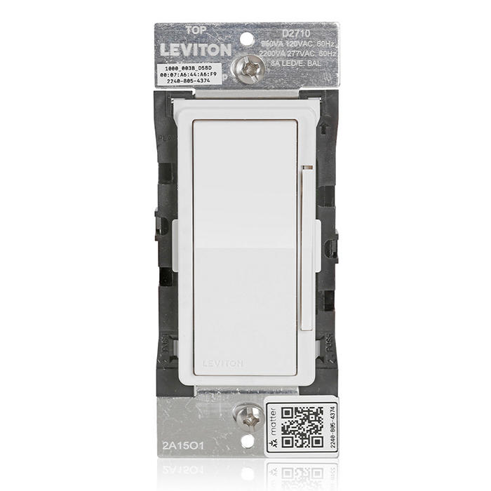 Leviton Decora Smart 0-10V Dimmer Switch Wi-Fi Neutral Wire Required White (D2710-1BW)