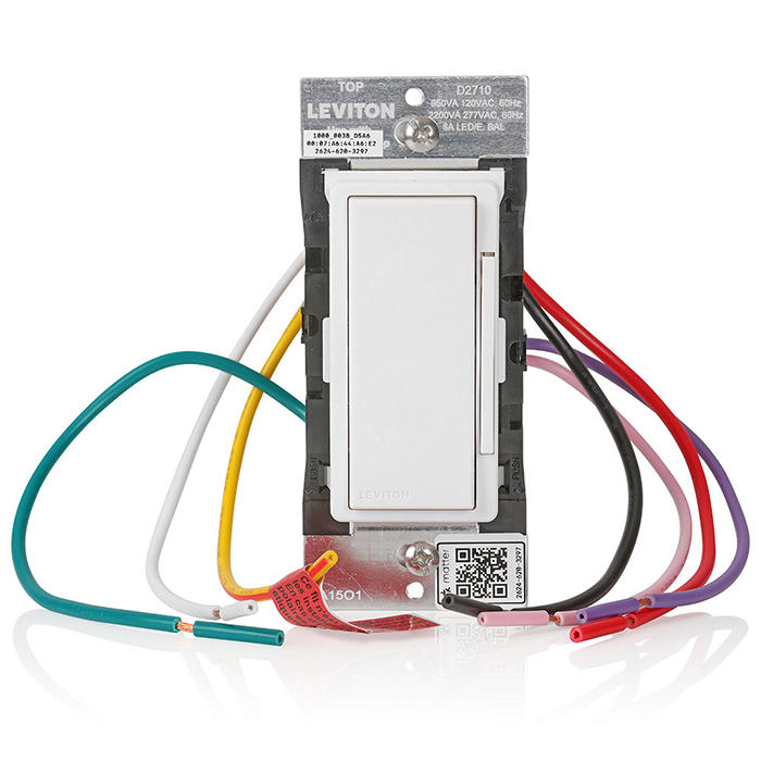 Leviton Decora Smart 0-10V Dimmer Switch Wi-Fi Neutral Wire Required White (D2710-1BW)
