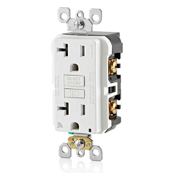 Leviton 20A Self-Test Tamper-Resistant Smart GFCI Outlet White (D2GF2-KW)