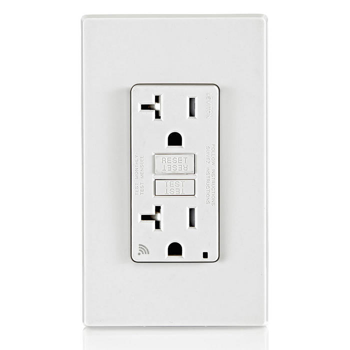 Leviton 20A Self-Test Tamper-Resistant Smart GFCI Outlet White (D2GF2-KW)