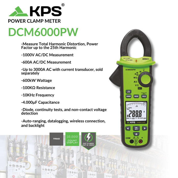 KPS KPSDCM6000PWCBINT Power Clamp Meter (KPSDCM6000PW)