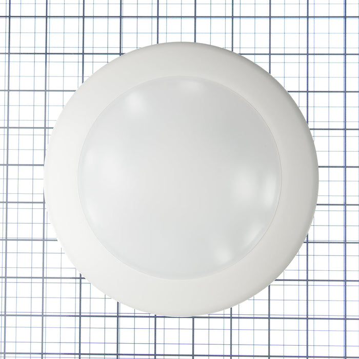 Trace-Lite LED Surface Mount Dome Downlight 6 Inch 15W 120Vac CCT Selectable 2700K/3000K/3500K/4000K/5000K White Finish (DDX-D6-15-C5)