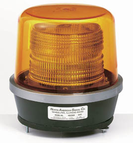 North American Signal Company 12/24V Amber Inner Lens Outer Dome Magnetic Mount Single Flash (ST900M-A)