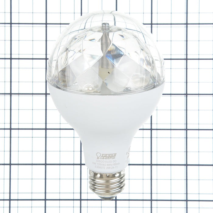 Feit Electric LED A25 Multicolor Rotating Disco Light CCT Selectable 2700K-6500K (DISCO1/LED/RP)