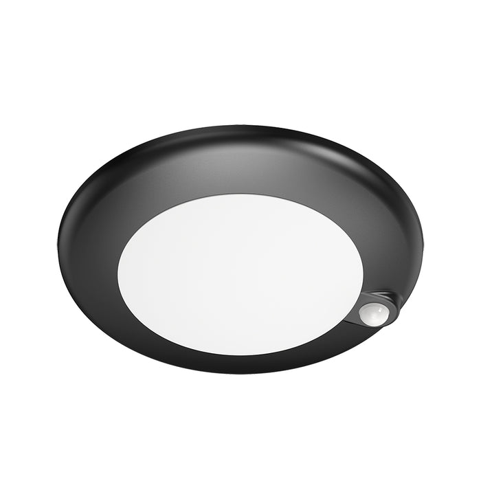Lotus LED Lights 4 Inch PIR Sensor Surface Mount Black Backlit LED Disk Downlight 10W CCT Selectable 2700K/3000K/3500K/4000K/5000K (DL205S-4-10W-5CCT-R90-0082-BK)